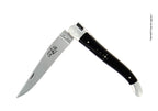 Forge De Laguiole -taittoveitsi, 11 cm, tumma sarvikärkinen kahva, kiiltävä pinta