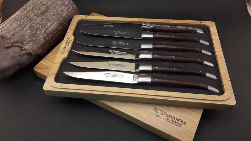 Laguiole En Aubrac Wenge Wood (matta ruostumaton teräs) - puulaatikoissa
