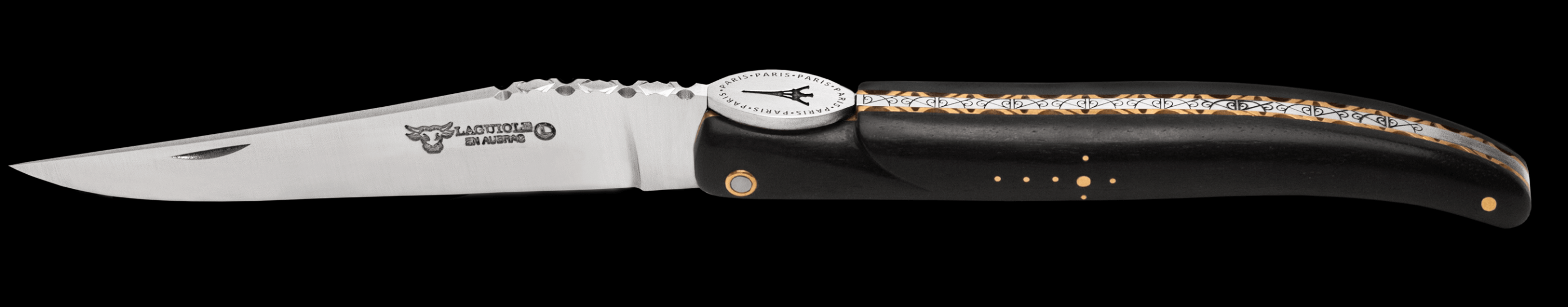 Laguiole En Aubrac - ORIGINE TOUR EIFFEL - Taskuveitsi eebenpuukahvalla