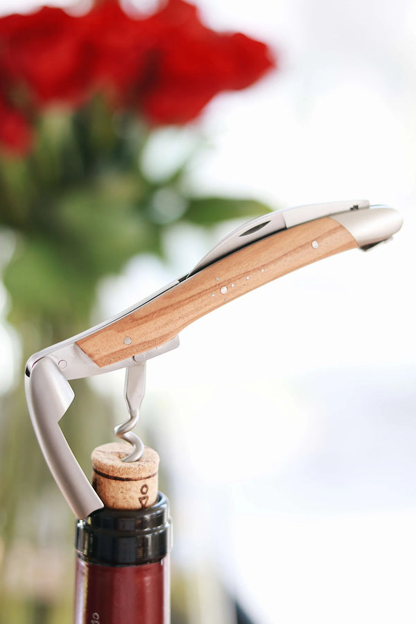 Lahjasetti - Olivewood - Sommelier-viininavaaja ja taittoveitsi - Forge De Laguiole