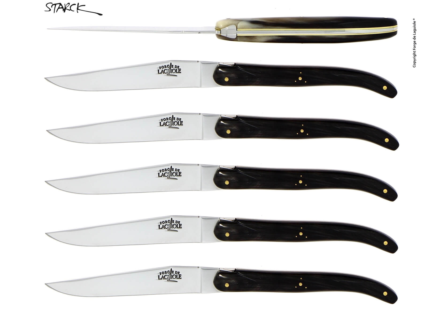 Philippe Starck suunnittelema Forge De Laguiole -veitsisetti