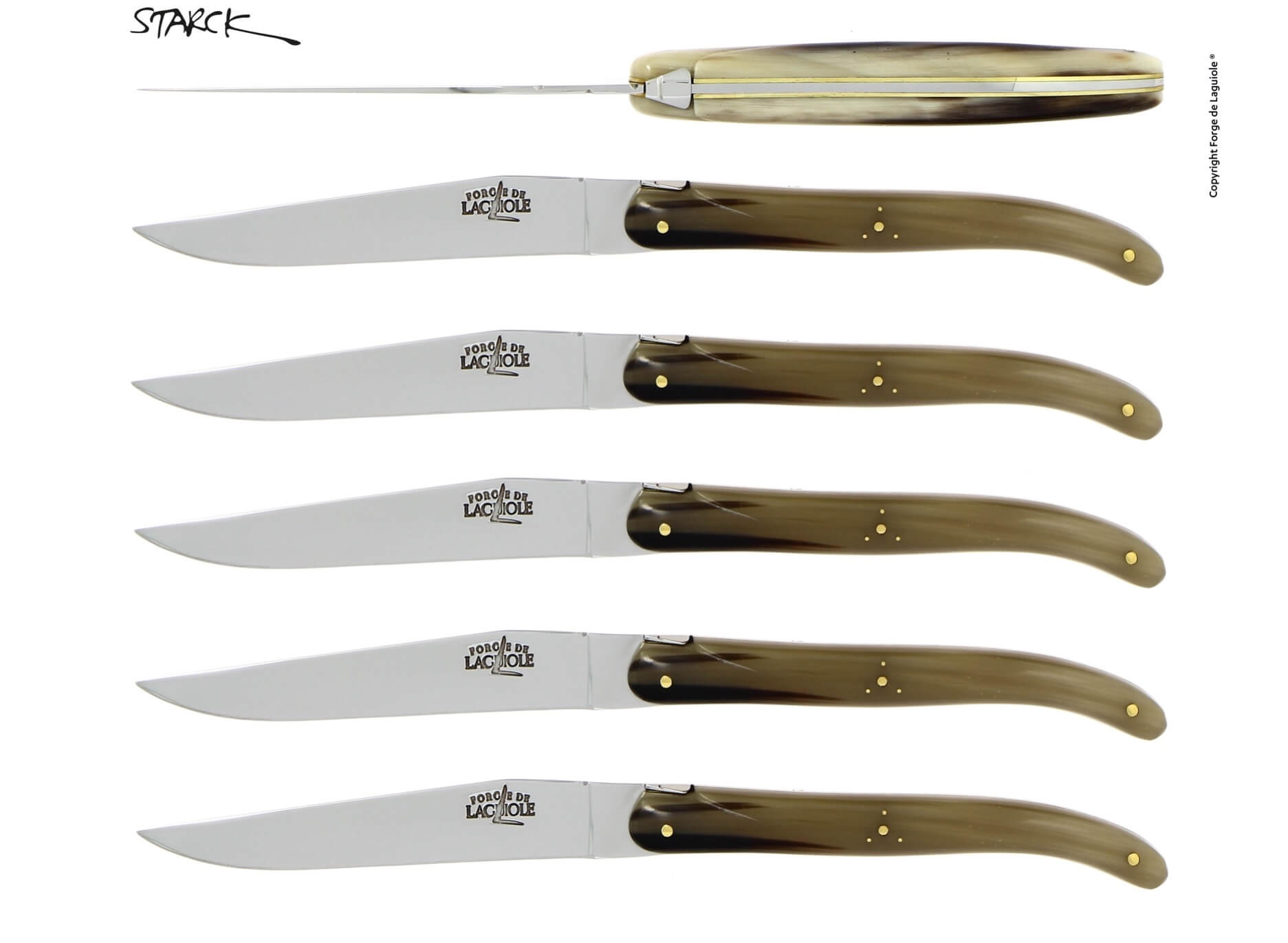 Philippe Starck suunnittelema Forge De Laguiole -veitsisetti