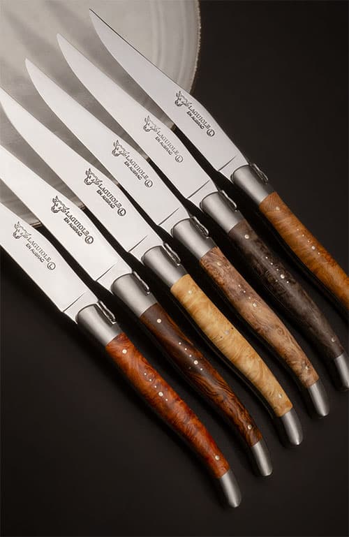 Laguiole En Aubrac – Mixed Collection – Amboyna, Ironwood, Vaahtera, Kastanja, Poppeli & Tiikki