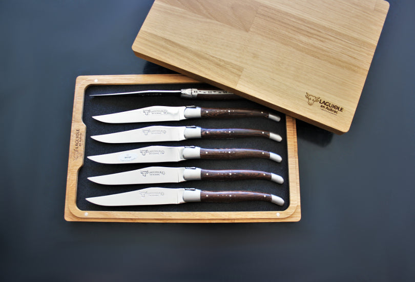 Laguiole En Aubrac Wenge Wood (matta ruostumaton teräs) - puulaatikoissa
