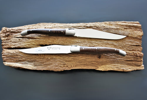 6 Laguiole En Aubrac Wenge Wood Steak Knives (matte stainless steel)